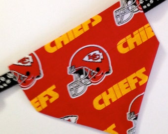 No-Tie, Slip Over Collar Dog Bandana, Kansas City Chiefs (collar not included)