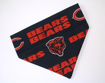 No-Tie, Slip Over Collar Pet Bandana, Chicago Bears (collar not included)