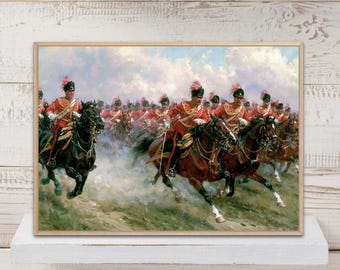 Charge of the Light Brigade Print , Vintage Military Wall Art , Military Poster, Charge of the Light Brigade Poster