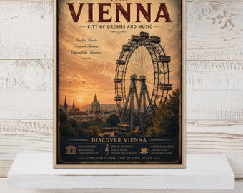 Vienna Poster, Vintage Vienna print, Wall Art Decor, World Travel Art,