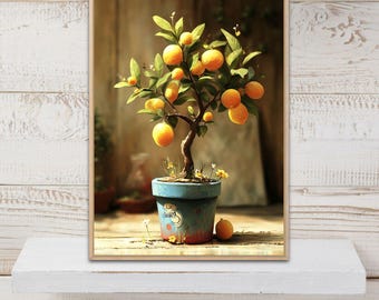 Lemon Tree Poster, Lemon Tree Print, Lemon Wall Art, Lemon Print, Botanical Print, Kitchen Decor