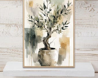 Olive Tree Poster ,Olive Tree Print, Olive Tree Wall Art, Olive Print, Botanical Print, Kitchen Decor