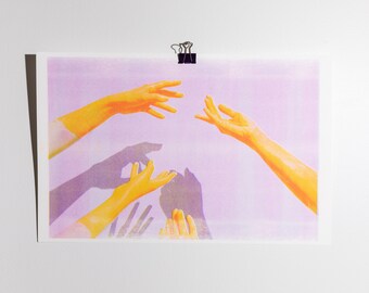 Hands, Risograph Print, Lilac 2022