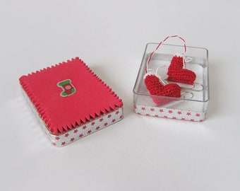 Handmade Mini Red Crocheted Skates