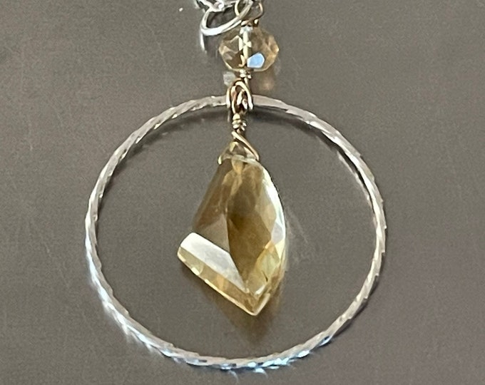 Citrine Sterling Silver Pendant Necklace