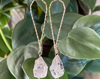 Herkimer Diamond Gold Earrings