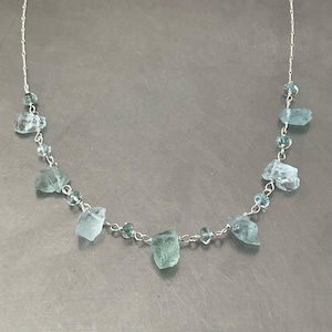 Aquamarine Sterling Silver Layering Necklace