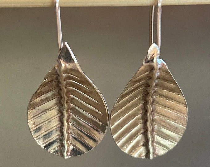 Brass Leaf Earrings