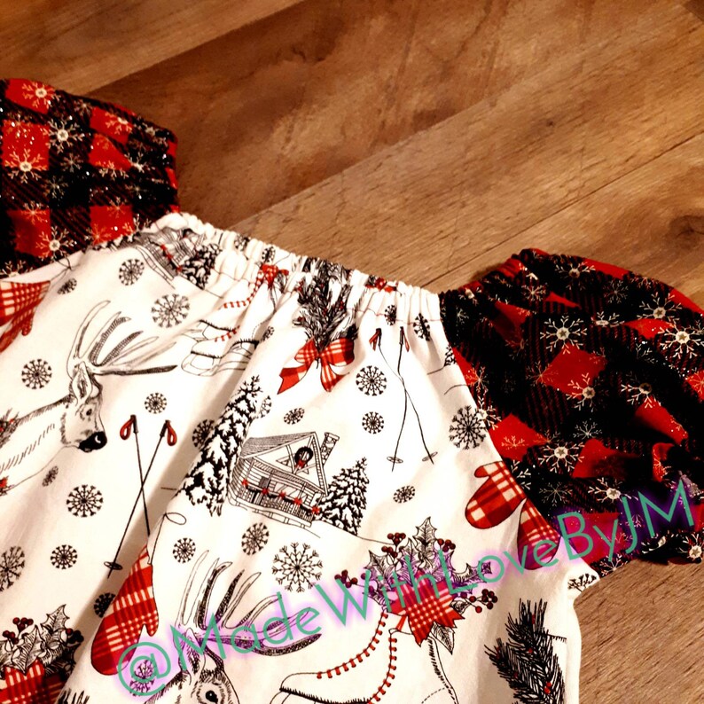 Christmas peasant tunic dress\u300bParty dress \u300b Girls adorable tunic\u300b Tea party dress \u300bHoliday wear\u300b Christmas clothes \u300b Girly holiday fashion
