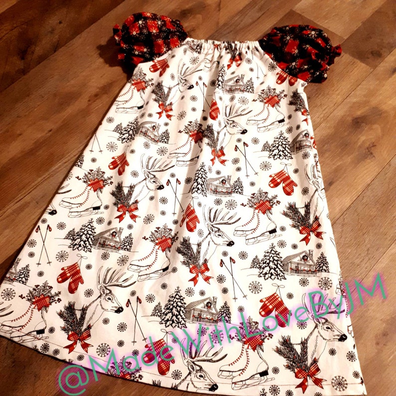Christmas peasant tunic dress\u300bParty dress \u300b Girls adorable tunic\u300b Tea party dress \u300bHoliday wear\u300b Christmas clothes \u300b Girly holiday fashion