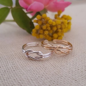 Knoten Zehenring, Sterling Silber, 14Kt Gold Filled