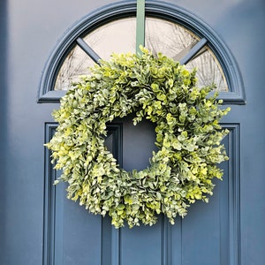 Year Round Greenery Wreath for Front Door, Modern Farmhouse Wall Decor, Everyday Eucalyptus Wreath
