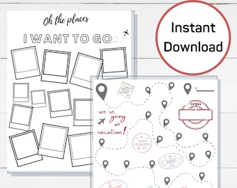 Urlaubsersparnis-Tracker & Sommer-Bucket-Liste zum Ausdrucken, für Bullet-Journal und Planereinlage, Reiseplaner, Instant Download, 8,5x11