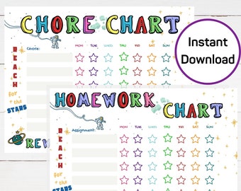 Hausaufgabenheft, Belohnungstafel für Kinder mit ADHD, sofortiger digitaler Download, 8x10