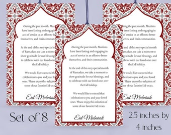 Eid Eid Anhänger zum Ausdrucken, Happy Eid Anhänger zum Ausdrucken, Eid Mubarak Printable, Instant Download, 8 Stück, 6x10cm