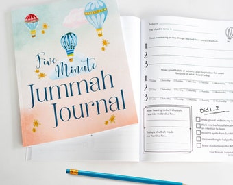 Geführtes spirituelles Tagebuch für muslimische Kinder die am Freitagsgebet sind, Eid Geschenk für muslimische Kinder in der islamischen Schule oder Homeschool, Gebetstagebuch