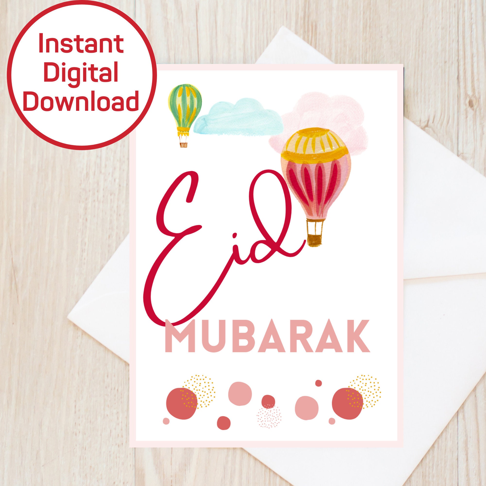 Eid Mubarak Printable Card for Eid Gifts & Decor, Fun Eid Card for Kids