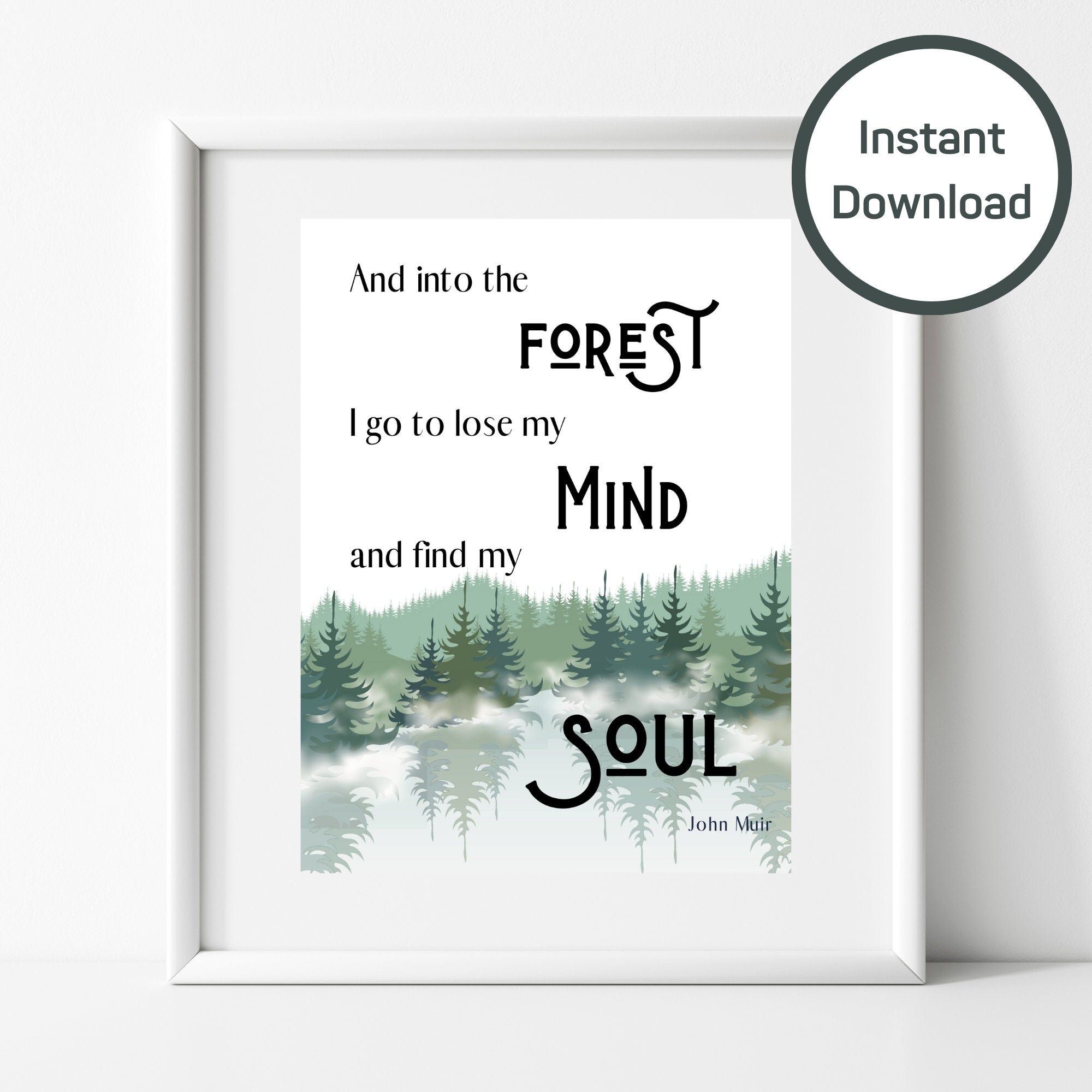 Nature quote wall art printable poster for outdoor Etsy