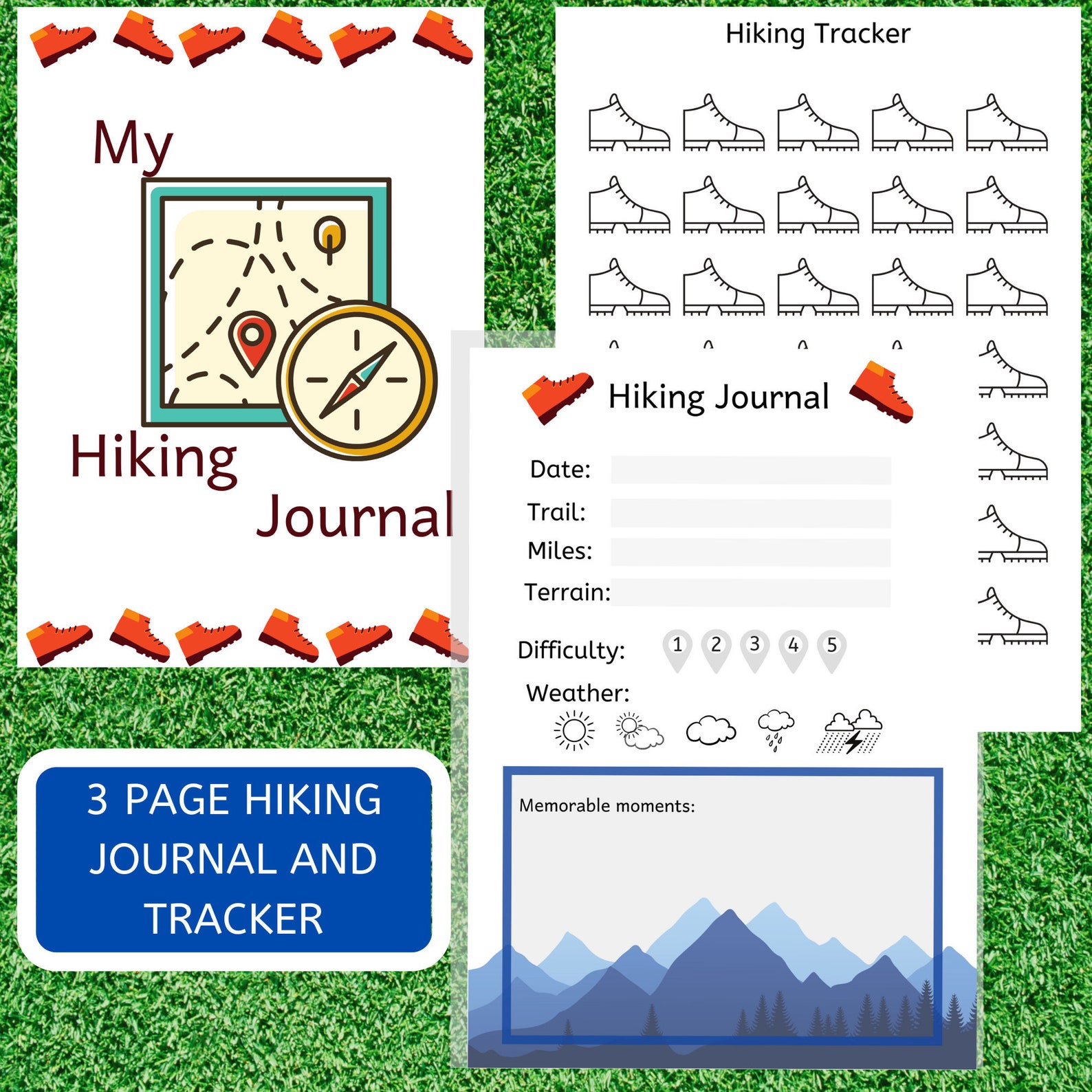 Kids Hiking Log & Journal Kids Hiking Tracker Printable | Etsy