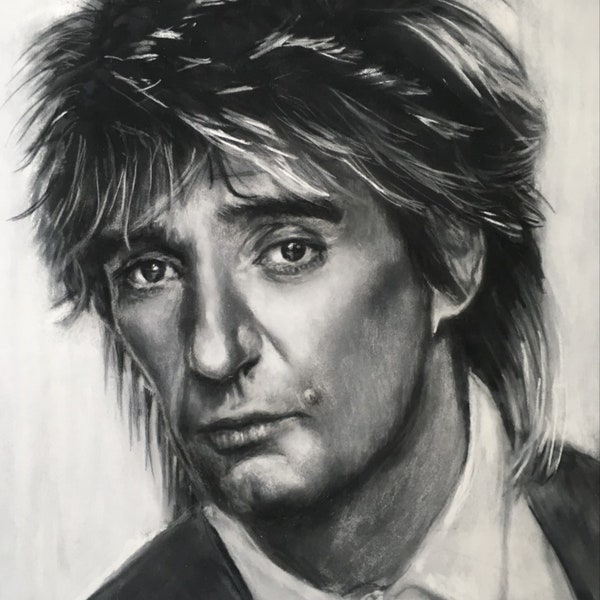 Rod Stewart - Limited Edition painting art artist original print by HH