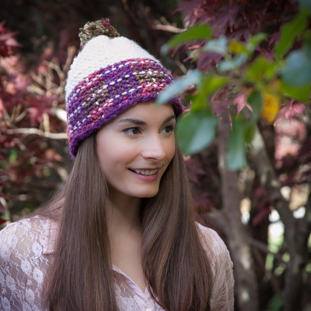 Loom Knit Plaid Hat Pattern. the Malinda Plaid Hat Pattern, Ladies Hat, Ski Hat. PATTERN ONLY