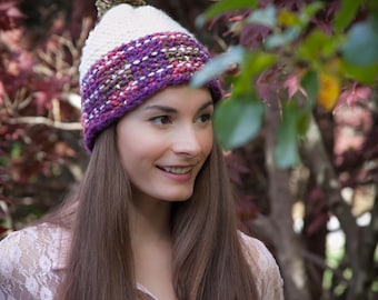 Loom Knit Plaid Hat Pattern. The Malinda Plaid Hat Pattern, ladies hat, ski hat. PATTERN ONLY! Available for immediate download.