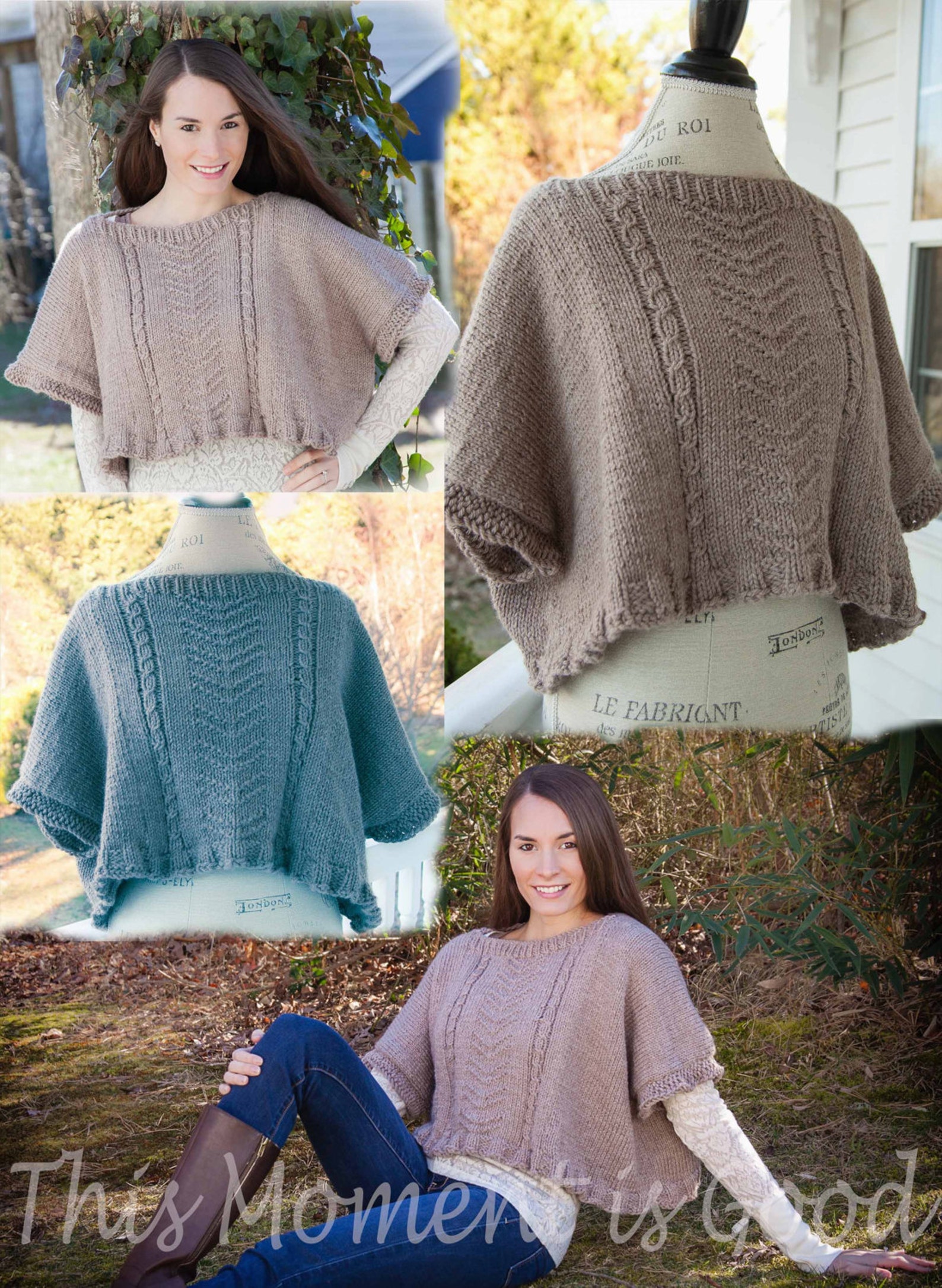 Loom Knit poncho PATTERN. Loom Knit Ladies Poncho Topper Etsy