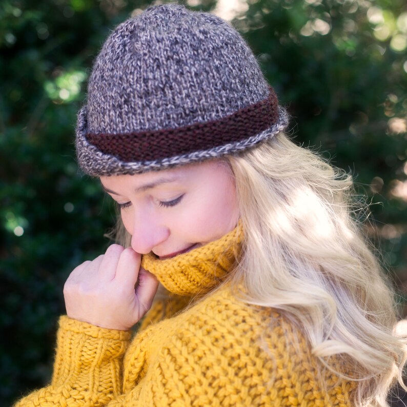 Loom Knit Tweed Cloche Hat PDF PATTERN. Fold up Flap, Sized for Newborn ...