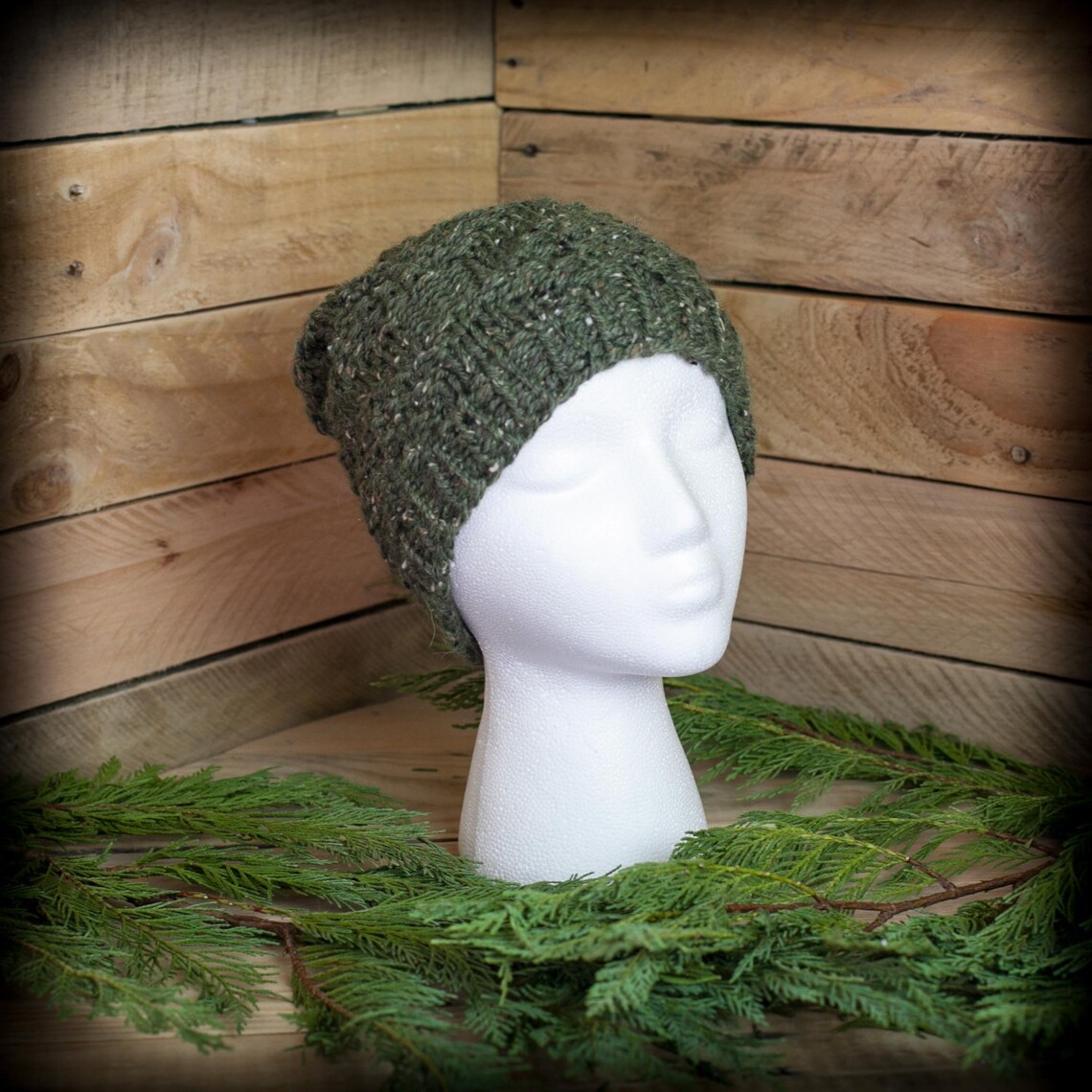 Loom Knit Men's Hat PATTERN Pinecone Stitch Pattern Ski Etsy