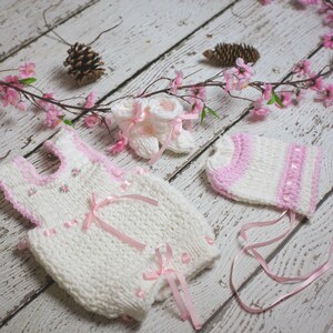 Loom knit Baby Jumper Set PATTERN. PATTERN ONLY includes patterns for Infant body suit, Bonnet, and matching Booties. Instant Download. image 5