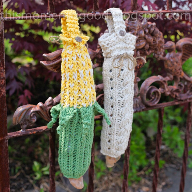 Loom Knit Bag Holder PATTERNS Loom Knit Bag Keepers Plastic Etsy Canada