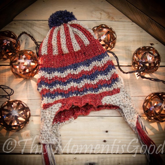 Loom Knit Earflap Hat Pattern Loom Knit Earflap Split Brim Hat | This