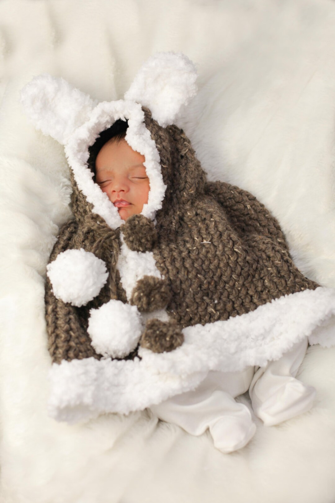 Loom Knit Newborn Poncho PATTERN; Loom Knit Rabbit Poncho PATTERN Loom ...