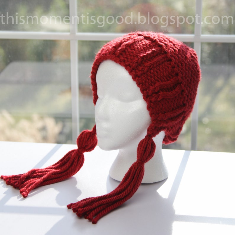 Loom Knit Earflap Hat With Tassels Pattern. Loom Knitting PDF | Etsy