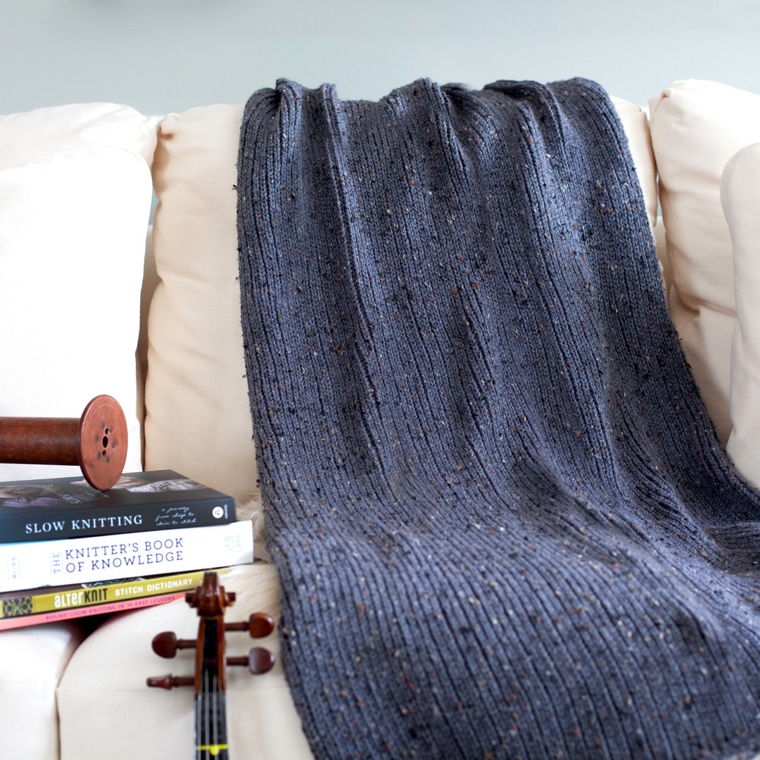 Loom Knit Blanket PDF PATTERN, the Fisherman's Blanket, Modern