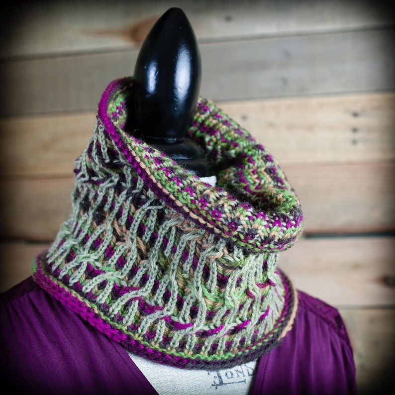 Loom Knit Brioche Cable Cowl PATTERN, Neckwarmer, Scarf, Fancy Brioche