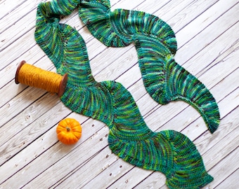 Loom Knit Scarf PDF Pattern. "The Dance" is a beautiful, natural fiber accent scarf suitable for the confident beginner.Not a finished item.