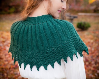 Motif de cape en tricot métier à tisser, capelet, châle, poncho, enveloppement, victorien, PATTERN. Tricot au métier à tisser féminin et élégant PDF Télécharger.