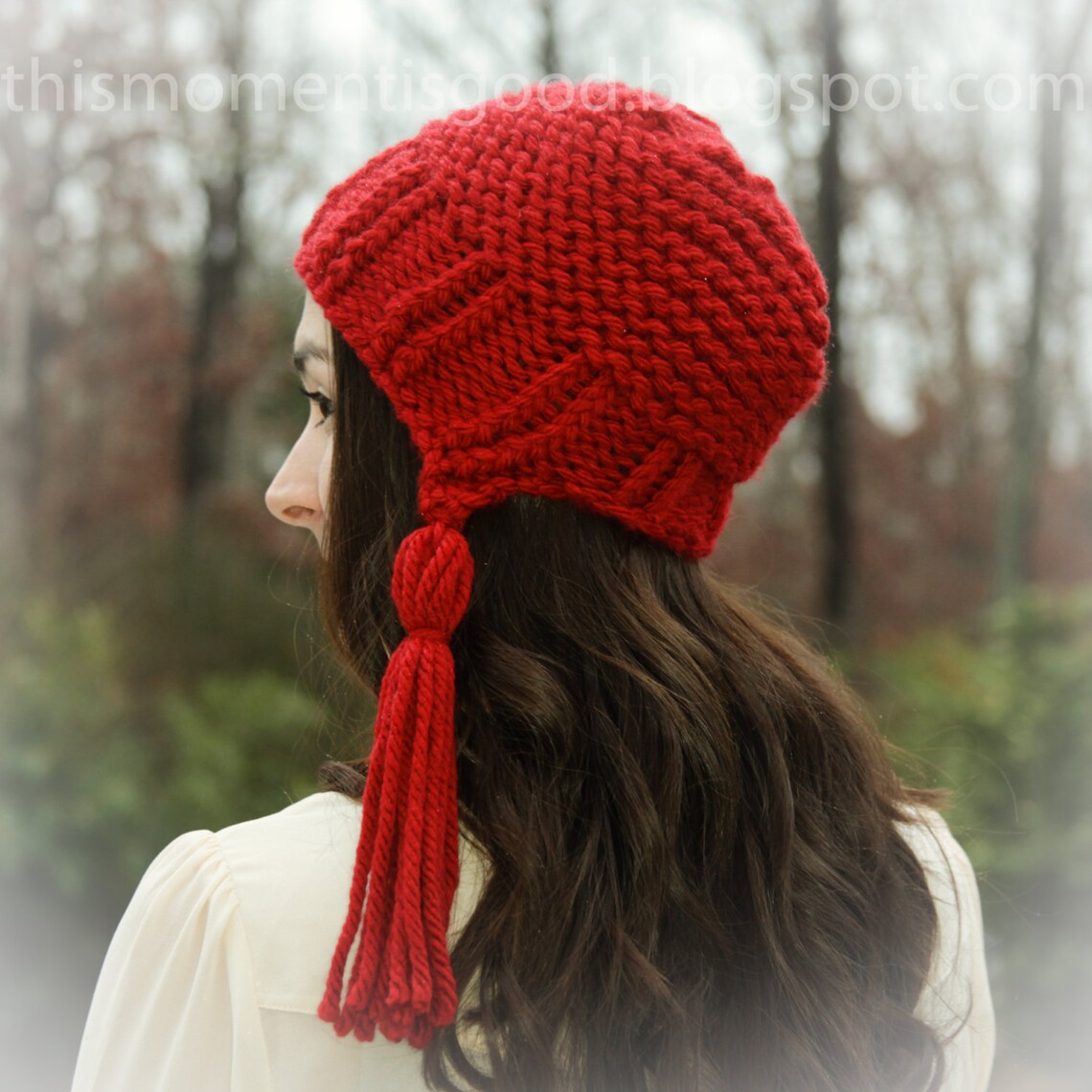 Loom Knit Earflap Hat With Tassels Pattern. Loom Knitting PDF Etsy