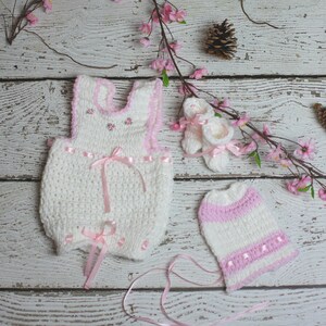 Loom knit Baby Jumper Set PATTERN. PATTERN ONLY includes patterns for Infant body suit, Bonnet, and matching Booties. Instant Download. image 4