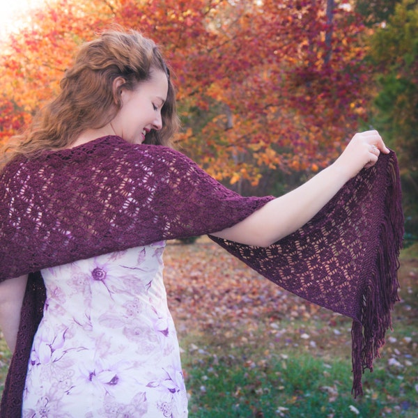 Loom knit lace shawl PATTERN, Wrap, wedding shawl, lace, heirloom, bride, mother of the bride loom knitting PATTERN, PDF Download.