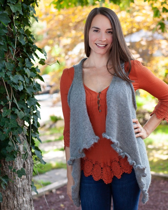 Loom Knit Waterfall Vest PATTERN. 2 