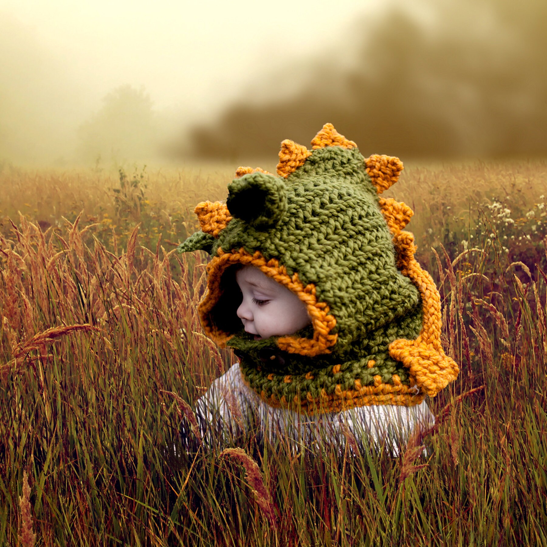 Loom Knit Dragon Hood PATTERN. PDF Download. Sized for 9 Mos