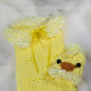 Loom Knit Cocoon for Baby Pattern PATTERN ONLY includes Baby Chick Hat & Cocoon patterns. Newborn Size. Instant Download image 4