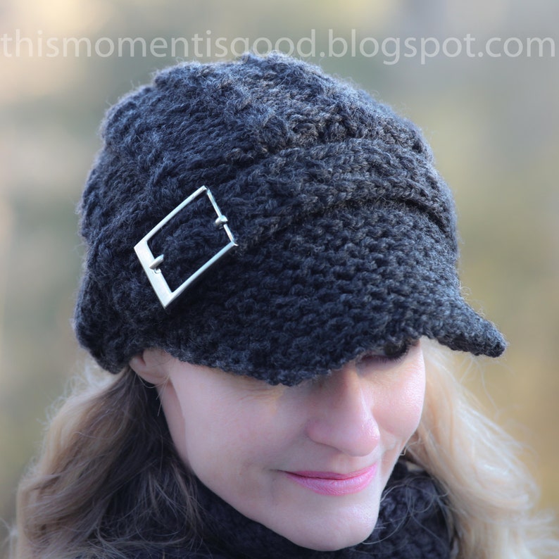 Download Loom Knit Newsboy Cap with Mock Cables and Buckle PATTERN ...