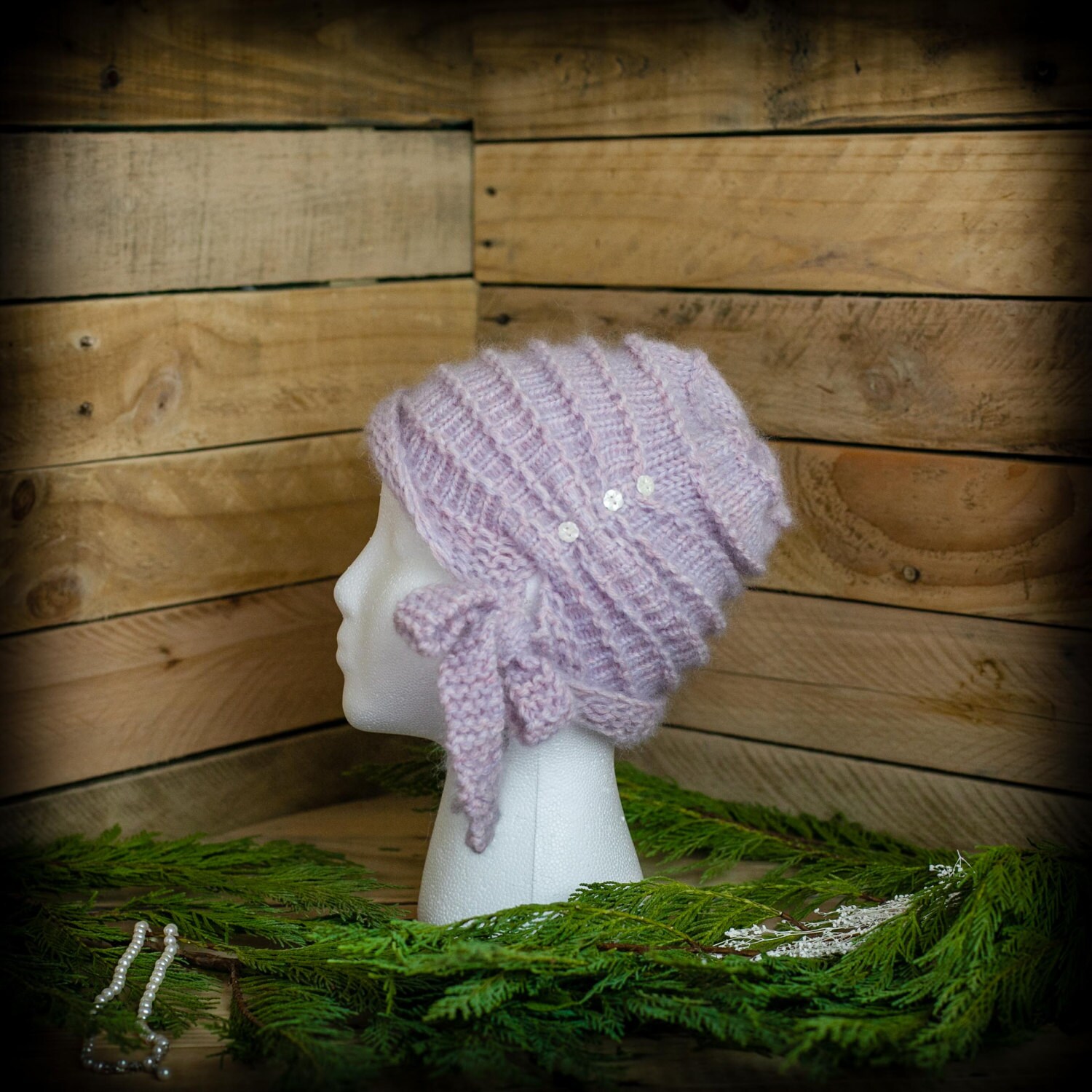 Loom Knit Cloche Hat PATTERN, Side Tie Bow, Vintage, Feminine, Dressy ...