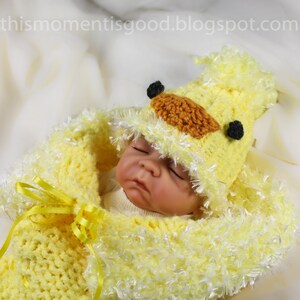 Loom Knit Cocoon for Baby Pattern PATTERN ONLY includes Baby Chick Hat & Cocoon patterns. Newborn Size. Instant Download image 3