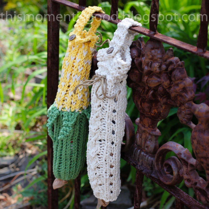 Loom Knit Bag Holder PATTERNS Loom Knit Bag Keepers Plastic Etsy Canada