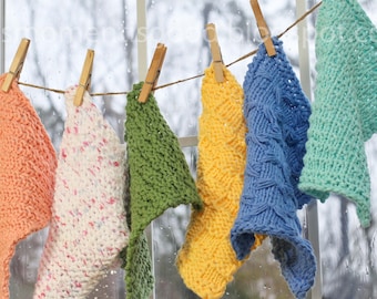 Modèles de débarbouillette en tricot à tisser. (7) motifs uniques inclus. Apprenez (7) points de tricot à tisser tout en tissant ces tissus ! MODÈLE UNIQUEMENT !