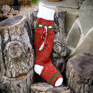 Loom Knit Christmas Stocking Pattern! Extra Long and Thick Weave for all of Santa's Goodies!  Item is for PATTERN ONLY!!